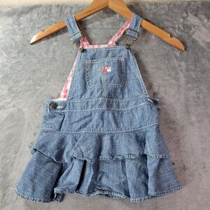 Carhartt Girls Denim Overall Dress 3T Blue Ruffle Westerncore Farmhouse Vintage